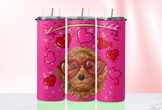 Valentine Dog tumblers