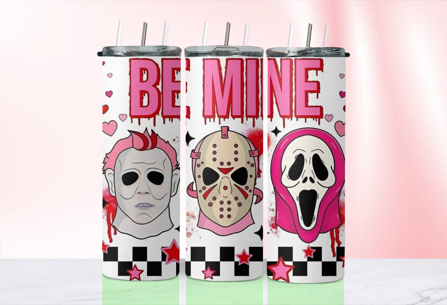 Valentine Horror tumblers