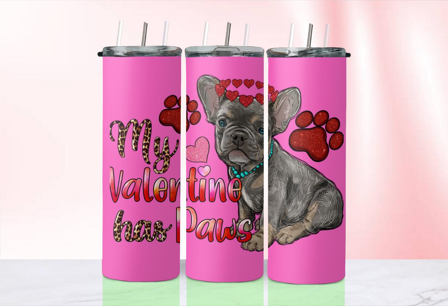 Valentine Dog tumblers