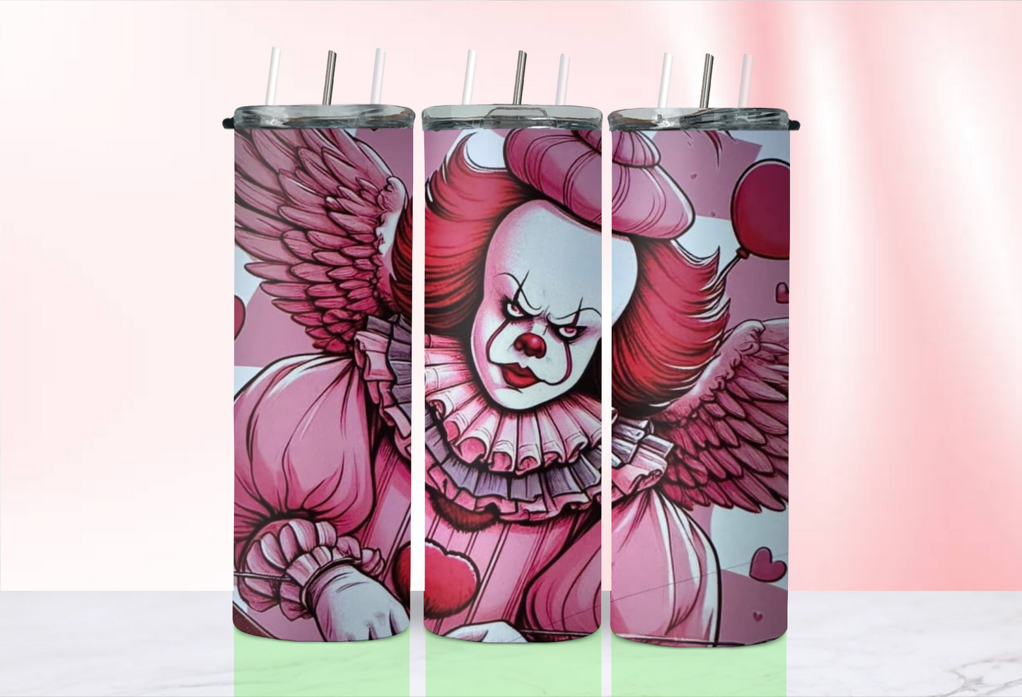 Valentine Horror tumblers