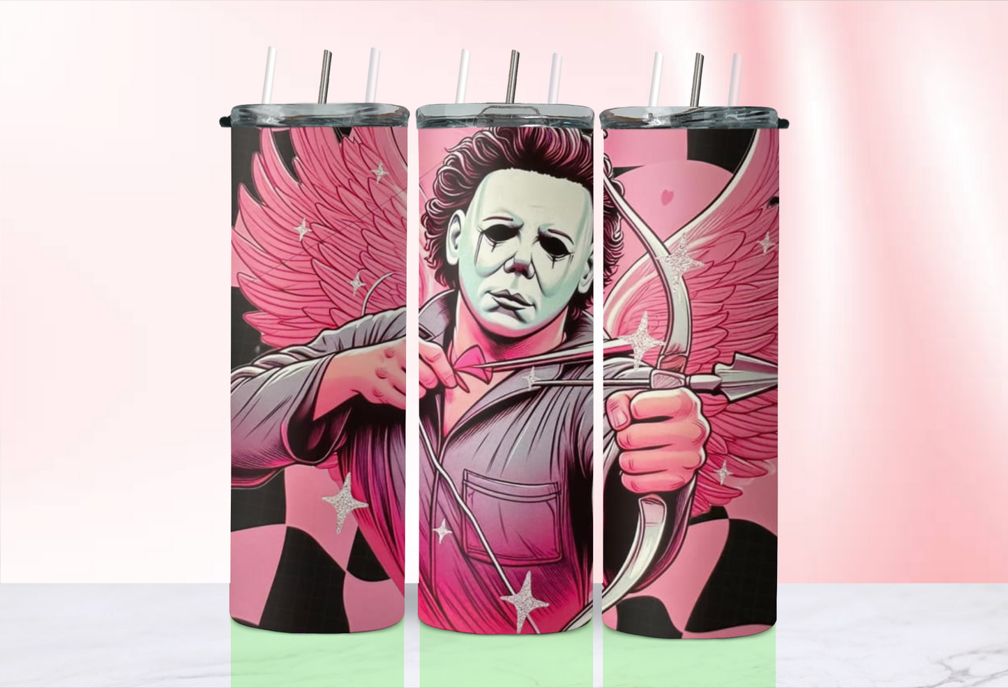 Valentine Horror tumblers