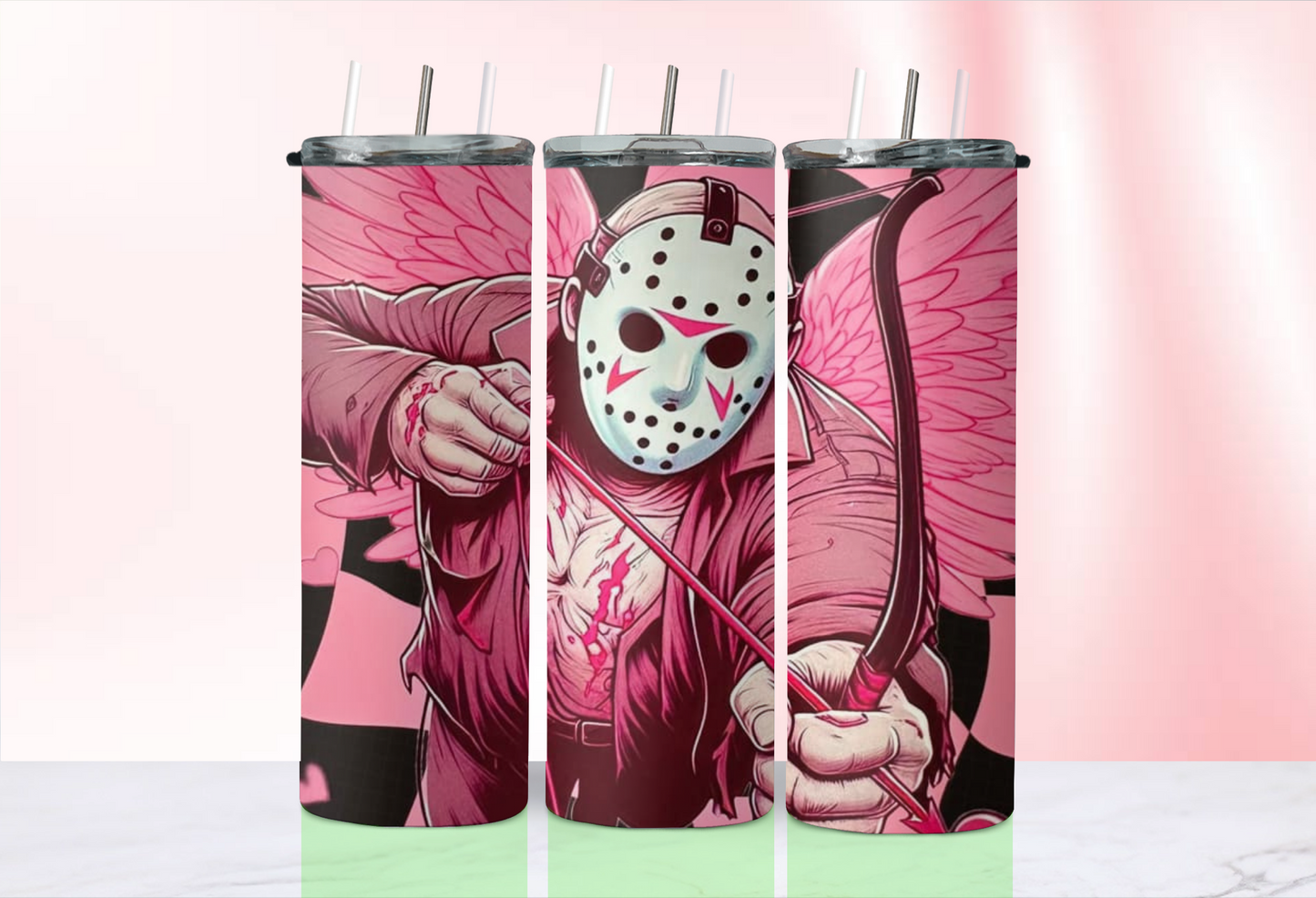 Valentine Horror tumblers