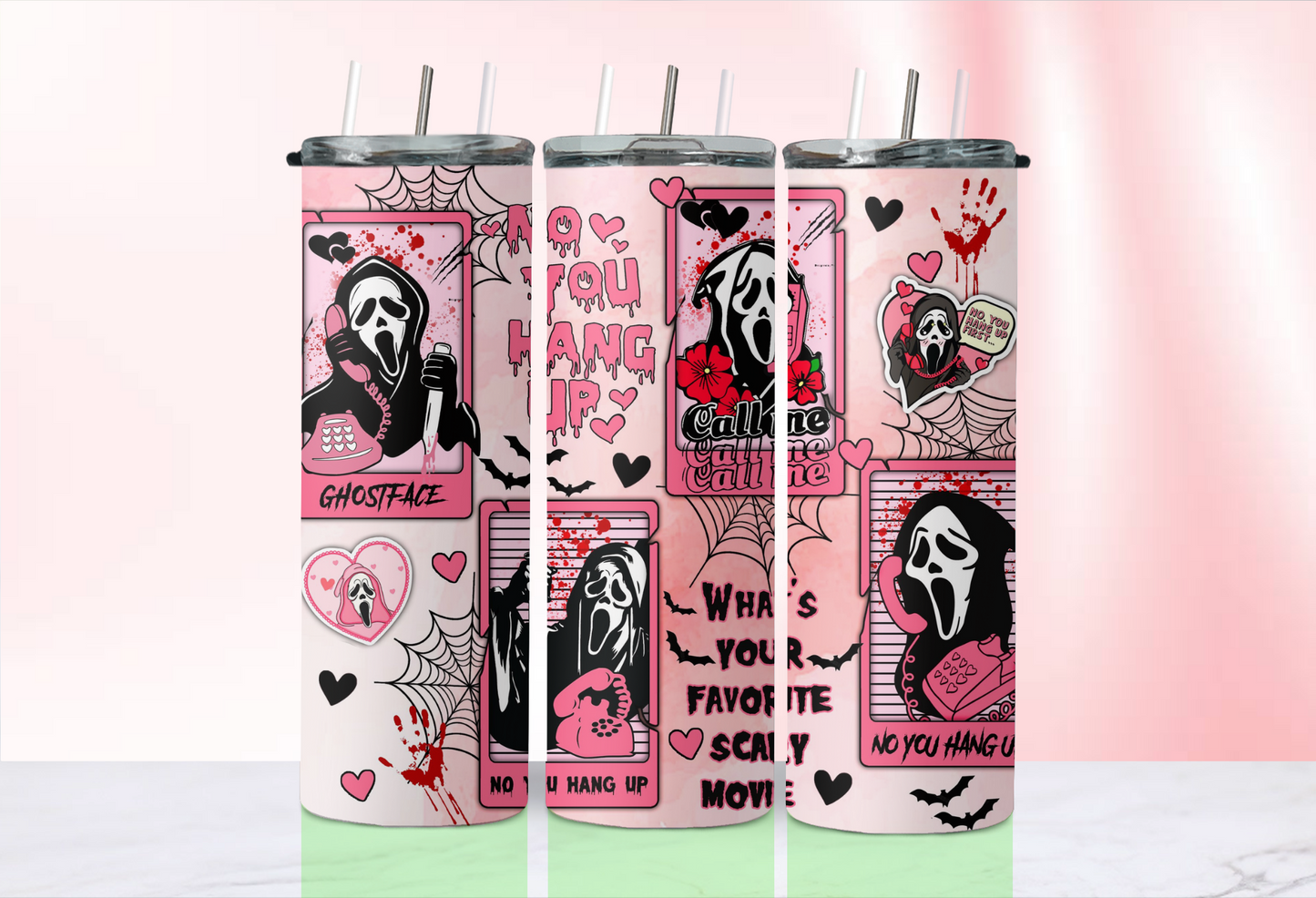 Valentine Horror tumblers