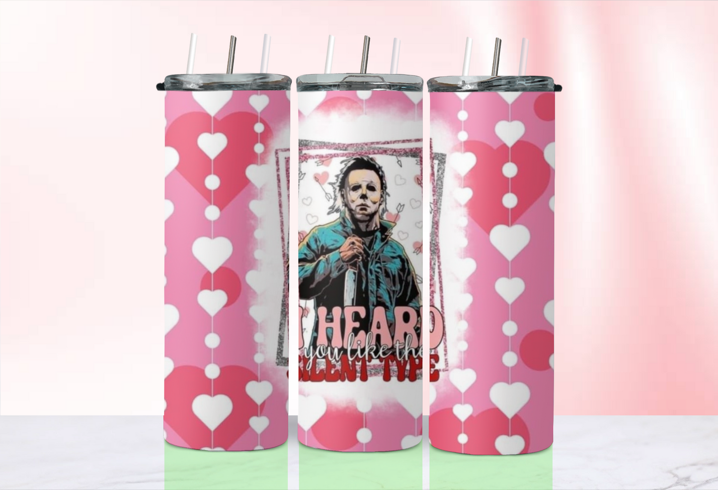 Valentine Horror tumblers