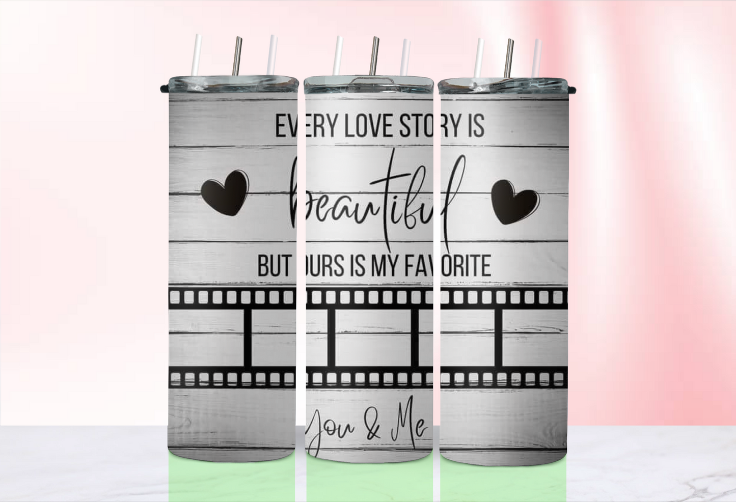 Valentine photo tumblers