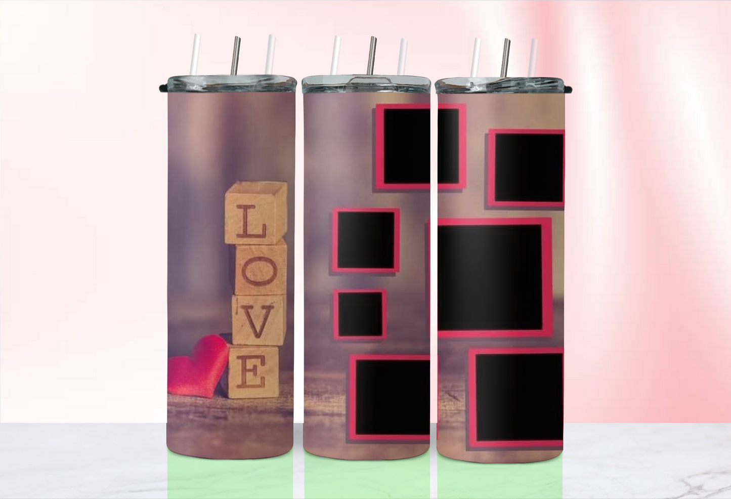 Valentine photo tumblers