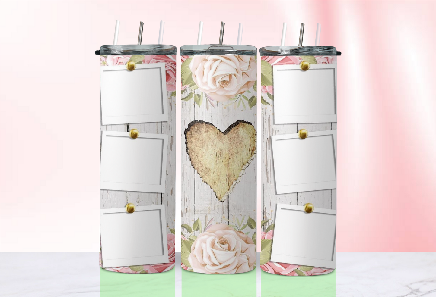 Valentine photo tumblers