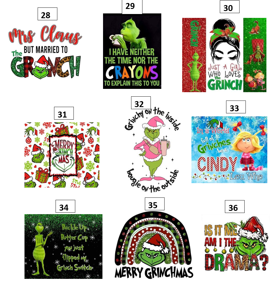 Grinch Tumbler selection