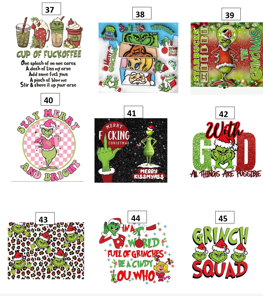 Grinch Tumbler selection