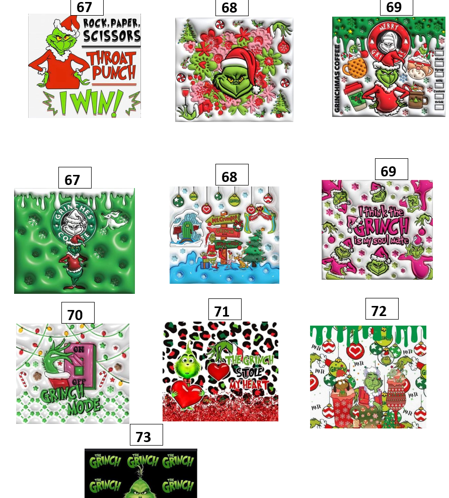 Grinch Tumbler selection